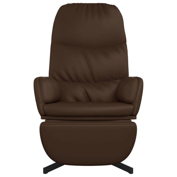 vidaXL Relaxsessel mit Fu&szlig;teil Braun Kunstleder