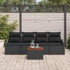 vidaXL Gartensofa-set mit Speicher 5 pcs Schwarz Poly-Rattan