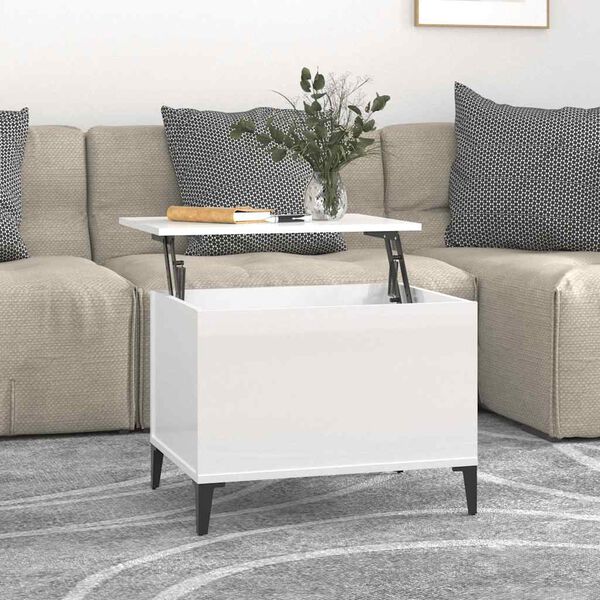 vidaXL Couchtisch Hochglanz-Wei&szlig; 60x44,5x45 cm Holzwerkstoff