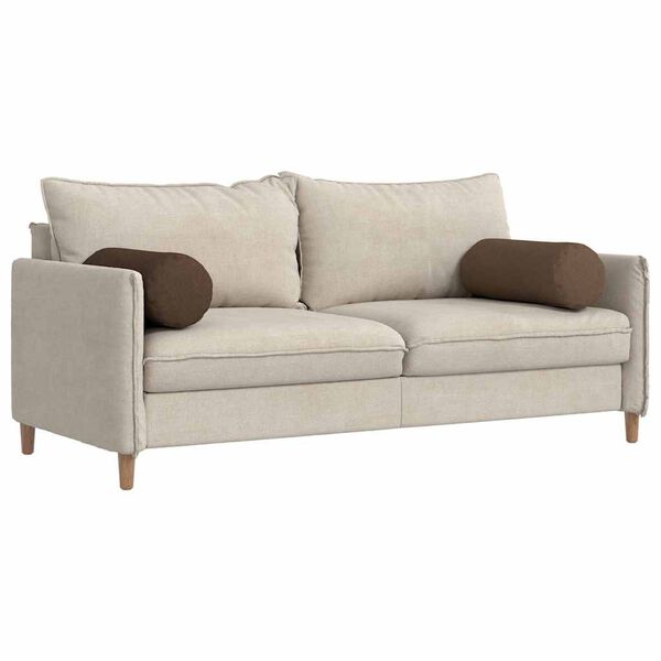 vidaXL Bolsterkissen 2 St&uuml;ck Braun &Oslash; 25 x 70 cm Stoff