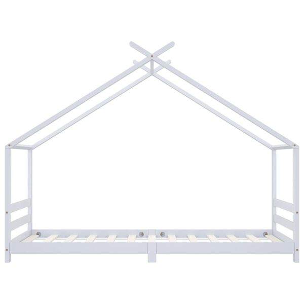 vidaXL Kinder-Bettgestell Weiß Massivholz Kiefer 90x200 cm