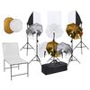 vidaXL Fotostudio-Set mit Lampen, Schirmen, Hintergrund, Reflektor