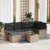 vidaXL Gartensofa-set mit Kissen 7 pcs Grau Poly-Rattan
