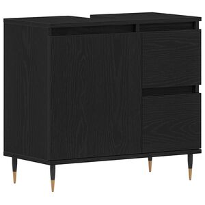 vidaXL Badezimmerschrank Schwarz Eichen-Optik 65 x 33 x 60 cm