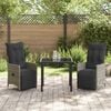 vidaXL Garten Essgruppe mit Kissen 3 pcs Grau Poly-Rattan
