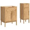 vidaXL Badezimmerm&ouml;bel-Set FLORO 2 pcs Wachsbraun Massivholz Kiefer