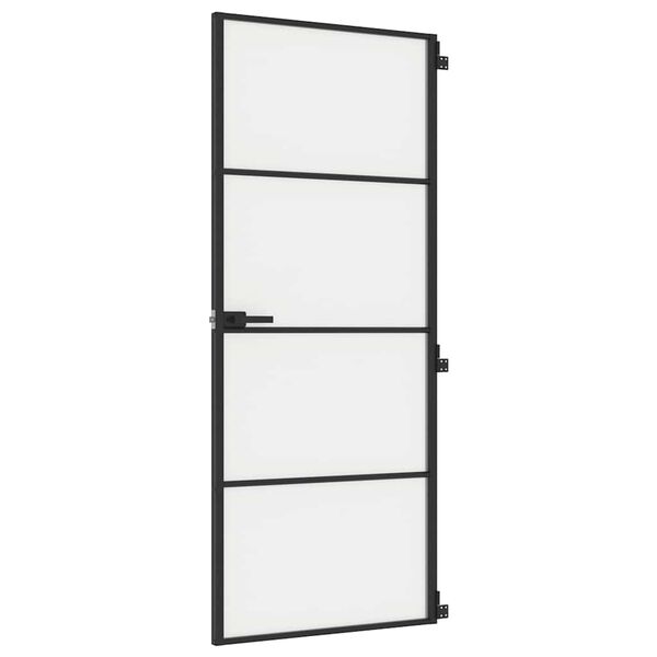 vidaXL Innent&uuml;r Schlank Schwarz 83x201,5 cm Hartglas & Aluminium