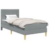 vidaXL Bettgestell mit Matratze Hellgrau 90 x 190 cm Stoff