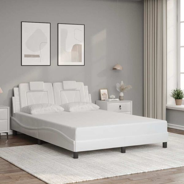 vidaXL Bettgestell "Viana" ohne Matratze Wei&szlig; 120x200 cm Kunstleder