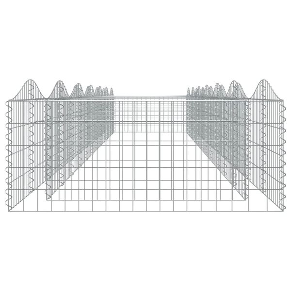 vidaXL Gabionen-Hochbeet mit Hochbogen 600x100x50 cm Verzinktes Eisen