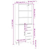 vidaXL Highboard Wei&szlig; 69,5x34x180 cm Holzwerkstoff