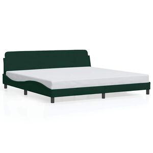 vidaXL Bettgestell "Dover" Dunkelgr&uuml;n 200x200 cm Samt