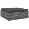 vidaXL Modular-Fu&szlig;hocker 1 Stk. + Auflagen Poly Rattan Grau