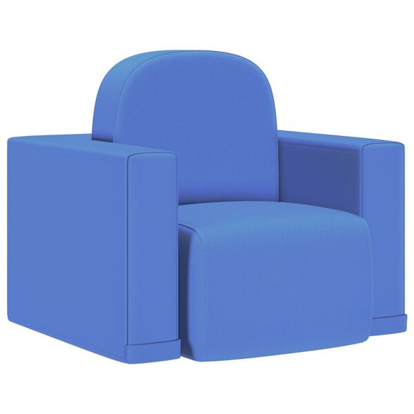 vidaXL 2-in-1 Kindersofa Blau Kunstleder