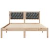 vidaXL Bettrahmen Dunkelgrau 140 x 190 cm Massives Kiefernholz