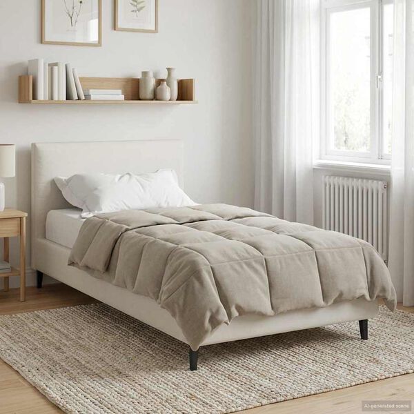 vidaXL Sommerdecke Gepolstert Creme 135 x 200 cm Mikrofaser