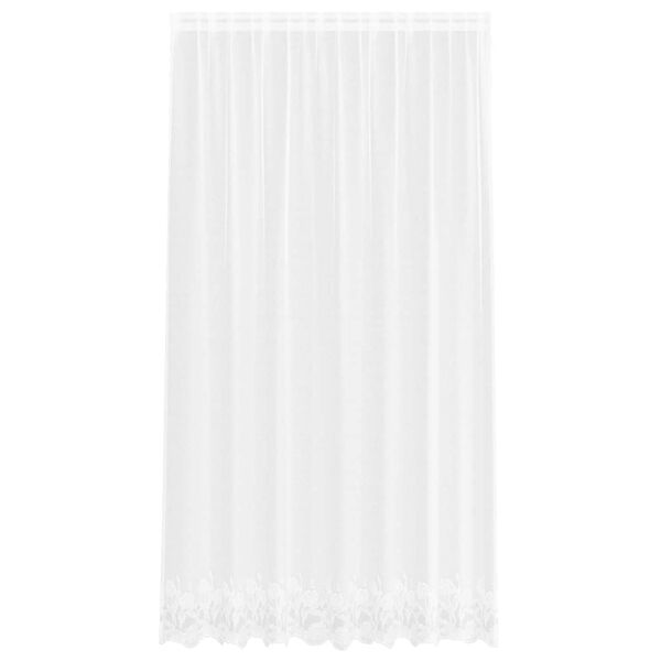 vidaXL Spitzenvorhang mit Vorh&auml;ngen Floral Wei&szlig; 240 x 200 cm Polyester