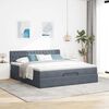 vidaXL Ottoman-Bett mit Matratze & LEDs Dunkelgrau 160x200 cm Samt