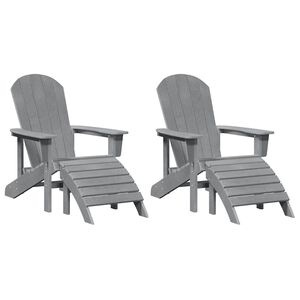 vidaXL Gartenstuhl 2 stk. Hellgrau Polyethylen
