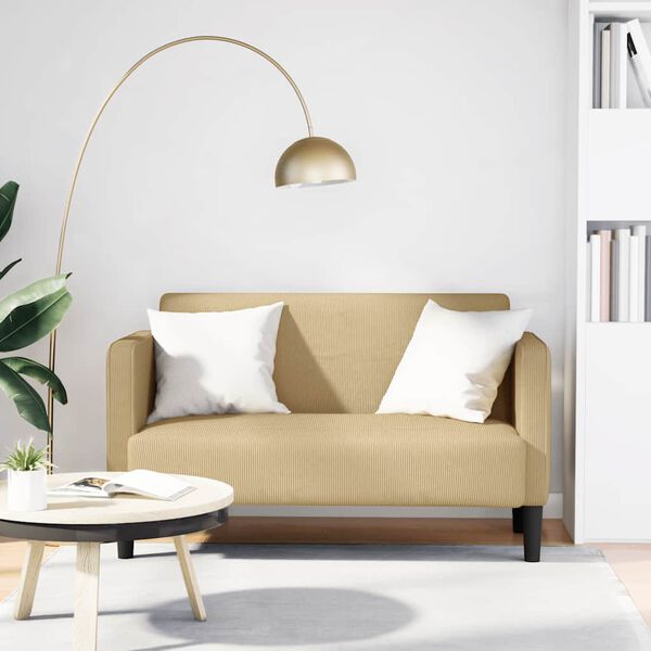 vidaXL Zweisitzer-Sofa Graugr&uuml;n 109 cm Cordstoff