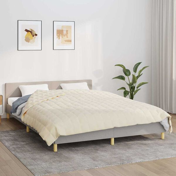 vidaXL Gewichtsdecke Hellcreme 220x240 cm 15 kg Stoff