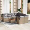 vidaXL Garten-Sofa-Set 9 pcs Beige Poly Rattan