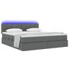 vidaXL Bett mit Stauraum und LED mit LED Dunkelgrau 180 x 200 cm Stoff
