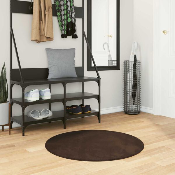 vidaXL Bereichsteppiche Rund HUARTE Braun &Oslash; 80 CM
