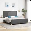 vidaXL Bettgestell mit Kopfteil Dunkelgrau 180 x 200 cm Stoff