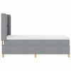 vidaXL Boxspringbett mit LED-Lichtleisten Hellgrau 90 x 190 cm Stoff