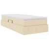 vidaXL Aufbewahrungsbett mit Matratze Creme 90 x 190 cm Polyester