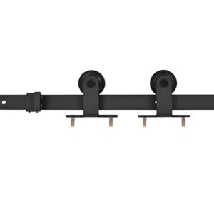 vidaXL Schiebet&uuml;rbeschlag-Set SKIEN 183 cm Stahl Schwarz