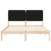 vidaXL Bettgestell mit gepolstertem Kopfteil Schwarz 140 x 190 cm