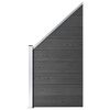 vidaXL Zaunelement Set WPC 792x(105-186)cm Schwarz