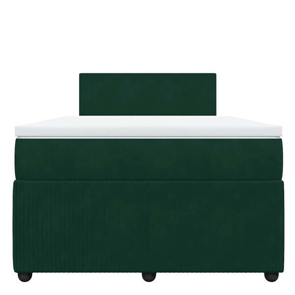 vidaXL Boxspringbett mit Matratze Dunkelgr&uuml;n 120x190 cm Samt