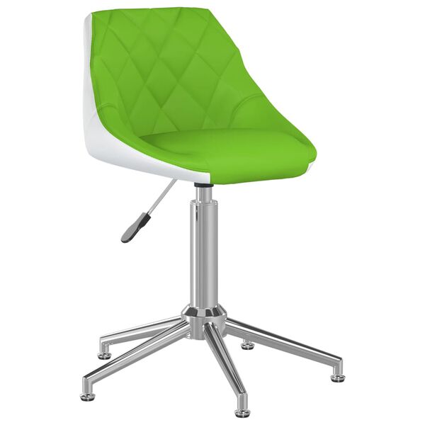 vidaXL B&uuml;rostuhl Drehbar Gr&uuml;n und Wei&szlig; Kunstleder