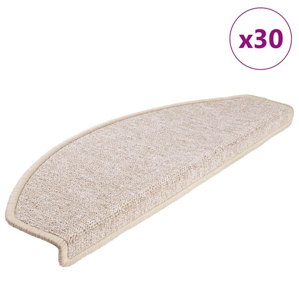 vidaXL Stufenmatten 30 Stk. 65x24x4 cm Taupe Halbrund Gro&szlig;