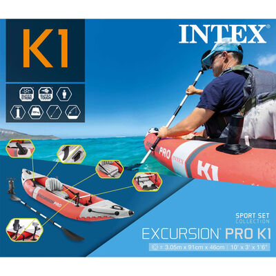 Intex Aufblasbares Kajak Excursion Pro K1 305x91x46 cm