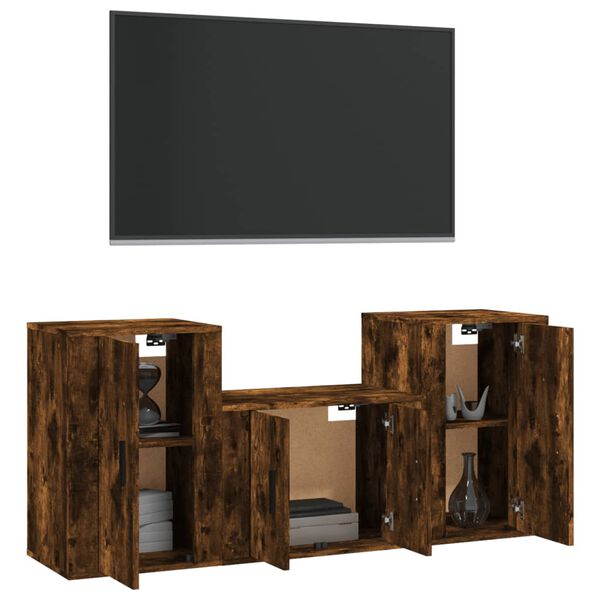 vidaXL 3-tlg. TV-Schrank-Set R&auml;uchereiche Holzwerkstoff