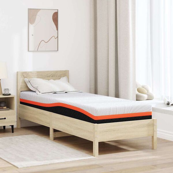 vidaXL Matratze Wei&szlig; und Schwarz 70 x 200 cm Jacquard-Stoff