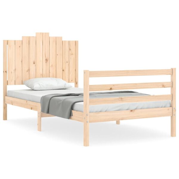 vidaXL Massivholzbett mit Kopfteil 100x200 cm