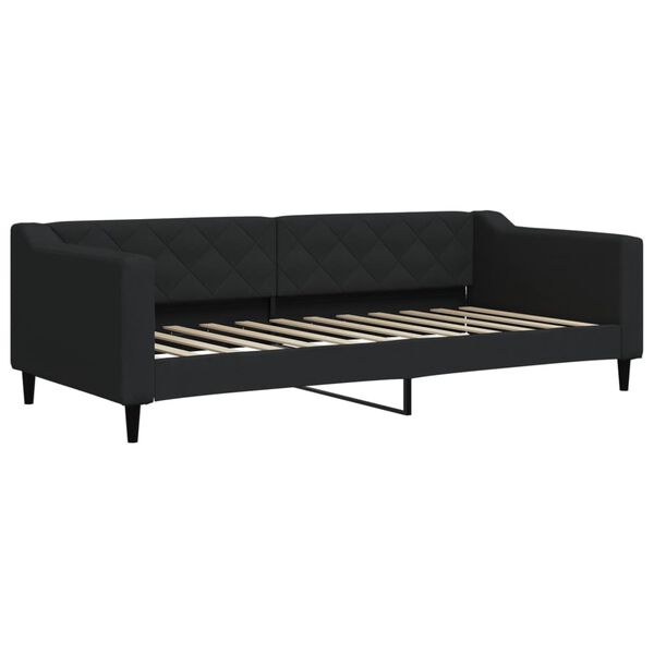 vidaXL Tagesbett Ausziehbar mit Schubladen Schwarz 90x200 cm Stoff