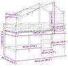 vidaXL Hochbett mit Leiter und Dach 80x200 cm Massivholz Kiefer