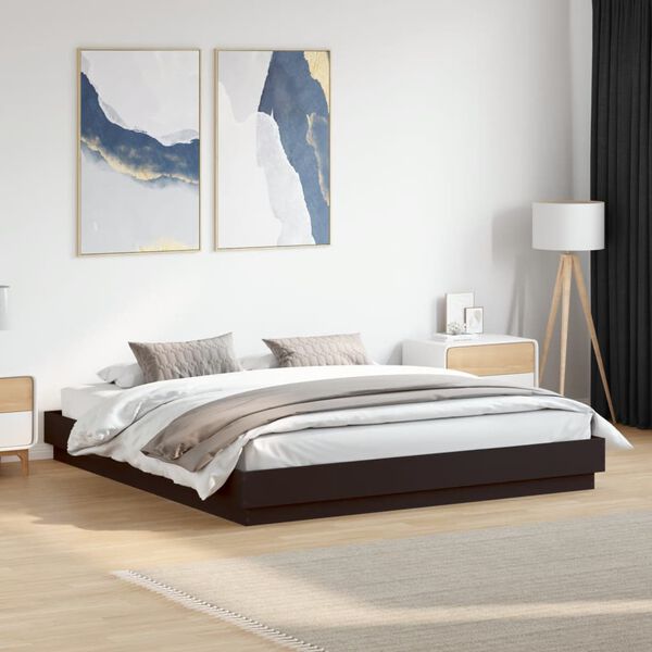 vidaXL Bettgestell Schwarz 180x200 cm Holzwerkstoff