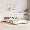 vidaXL Bettgestell mit Kopfteil mit Speicher Braun 140 x 200 cm Holz