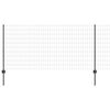 vidaXL Zaun mit Pfosten Grau 1 x 25 m Stahl und PVC