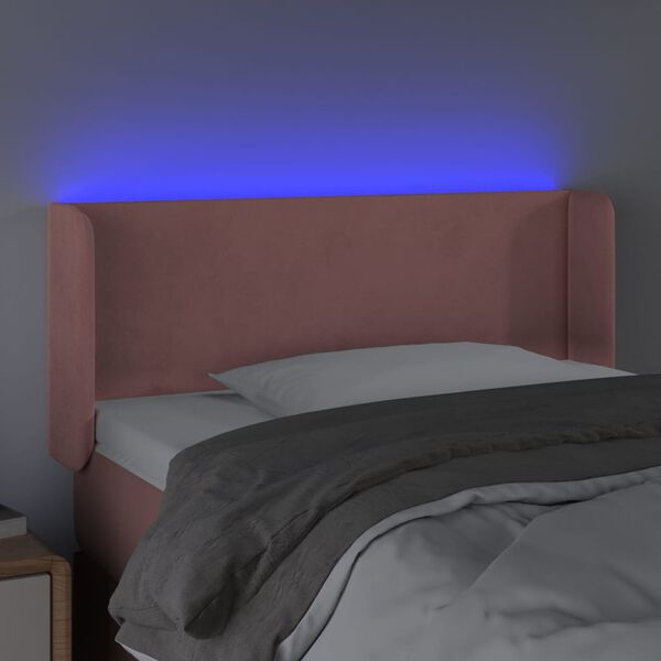 vidaXL LED Kopfteil Rosa 83x16x78/88 cm Samt