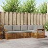 vidaXL Ecksofa Set 5 pcs Nat&uuml;rlich und Hellgrau Massivholz Akazie