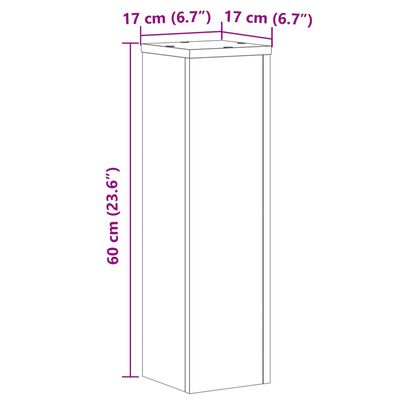 vidaXL Pflanzenständer 2 Stk. Eichen-Optik 17x17x60 cm Holzwerkstoff