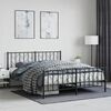 vidaXL Metallbett ohne Matratze mit Fu&szlig;teil Schwarz 160x200 cm